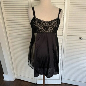 Vintage Roaman’s chemise nightie sexy lace sleep dress sheer medium